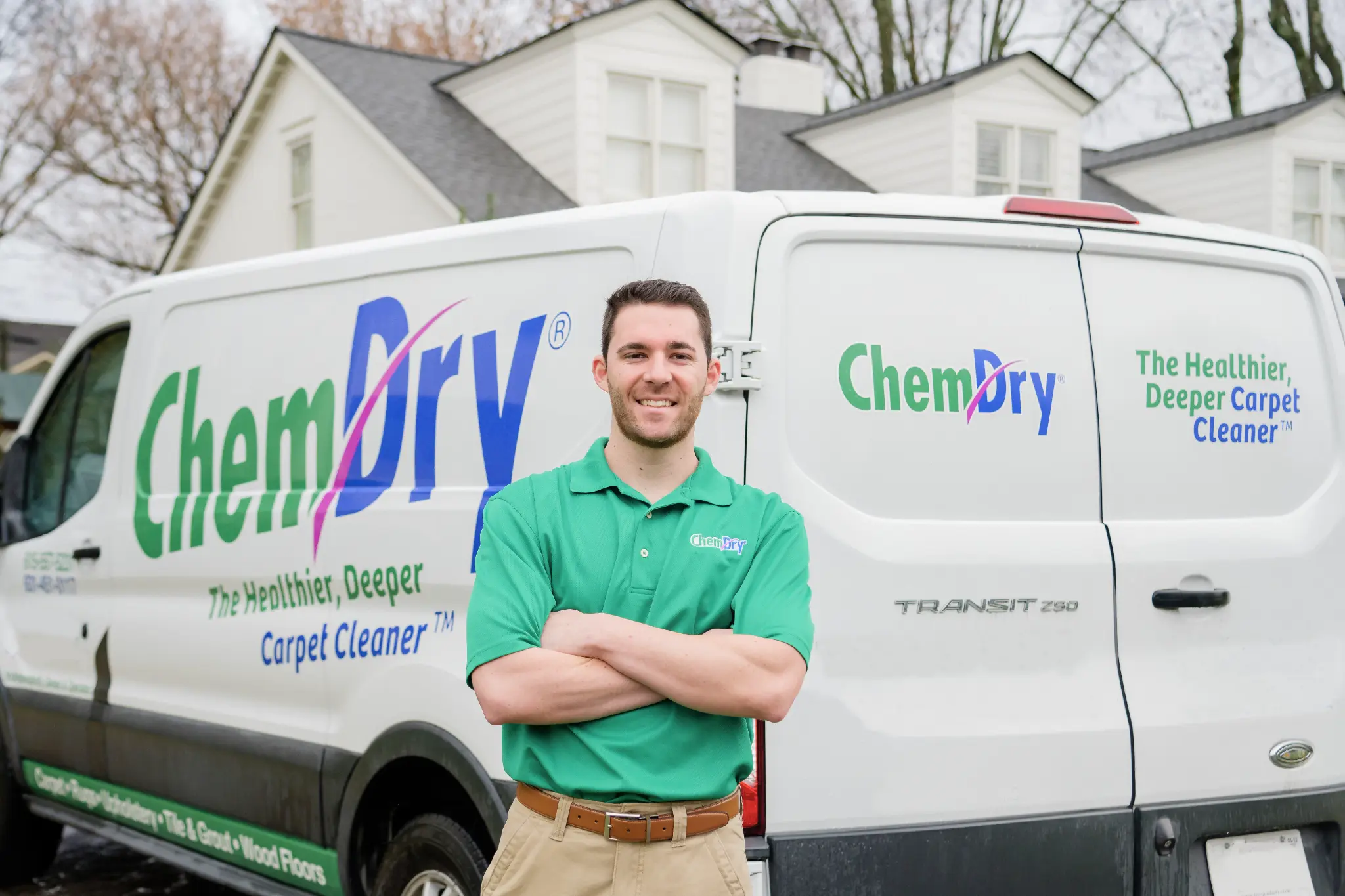 Chem-Dry Action technician with van